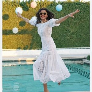 Veronica Beard Cali Off the Shoulder Eyelet Dress NEW